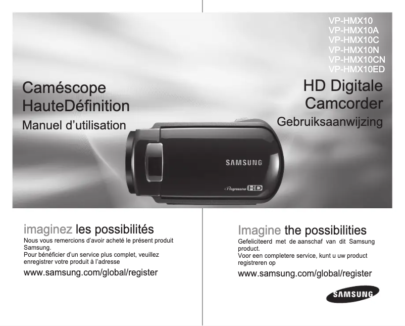 Page 1 de la notice Manuel utilisateur Samsung VP-HMX10ED