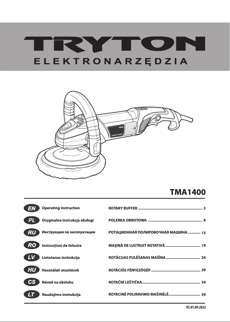 Page 1 de la notice Manuel utilisateur Tryton TMA1400