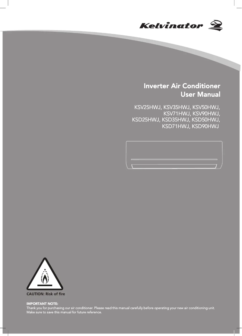 Page 1 de la notice Manuel utilisateur Kelvinator KSD90HWJ