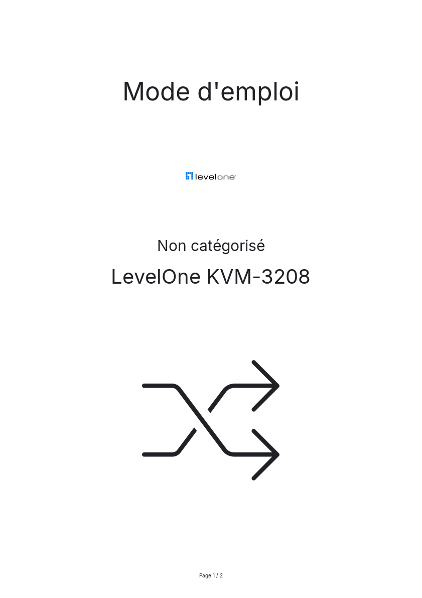 Page n°1 - Mode d'emploi LevelOne KVM-3208