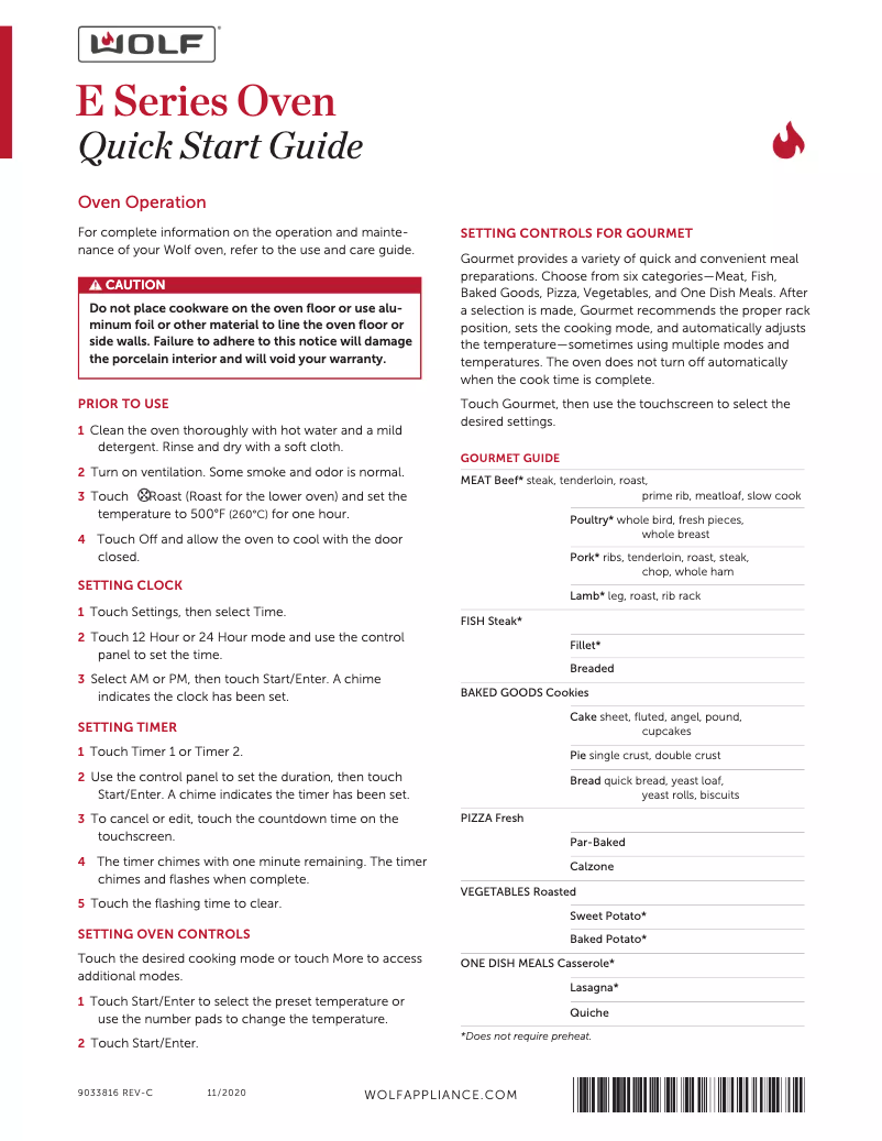 Page 1 de la notice Guide de démarrage rapide Wolf SO3050PP