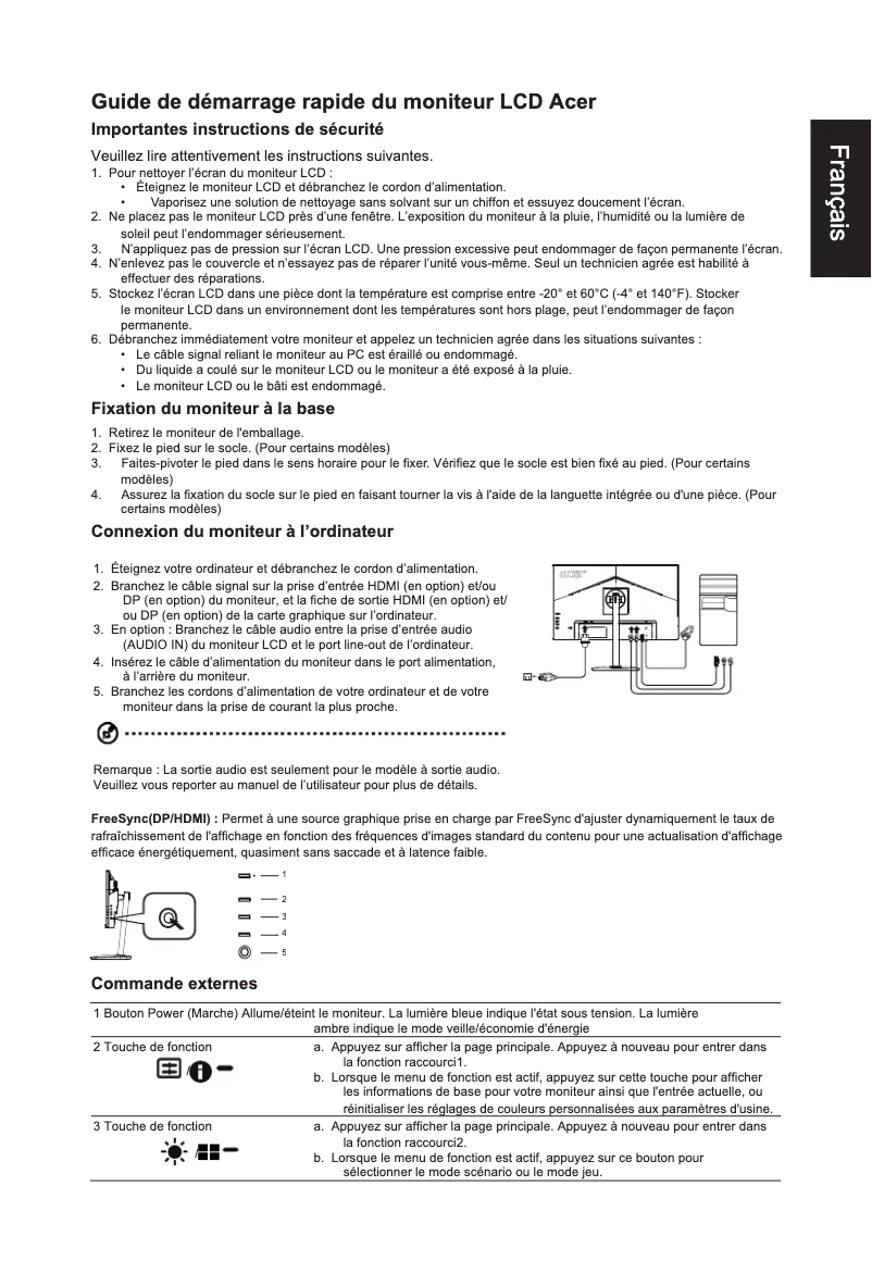 Page n°1 - Manuel utilisateur Acer CB272U