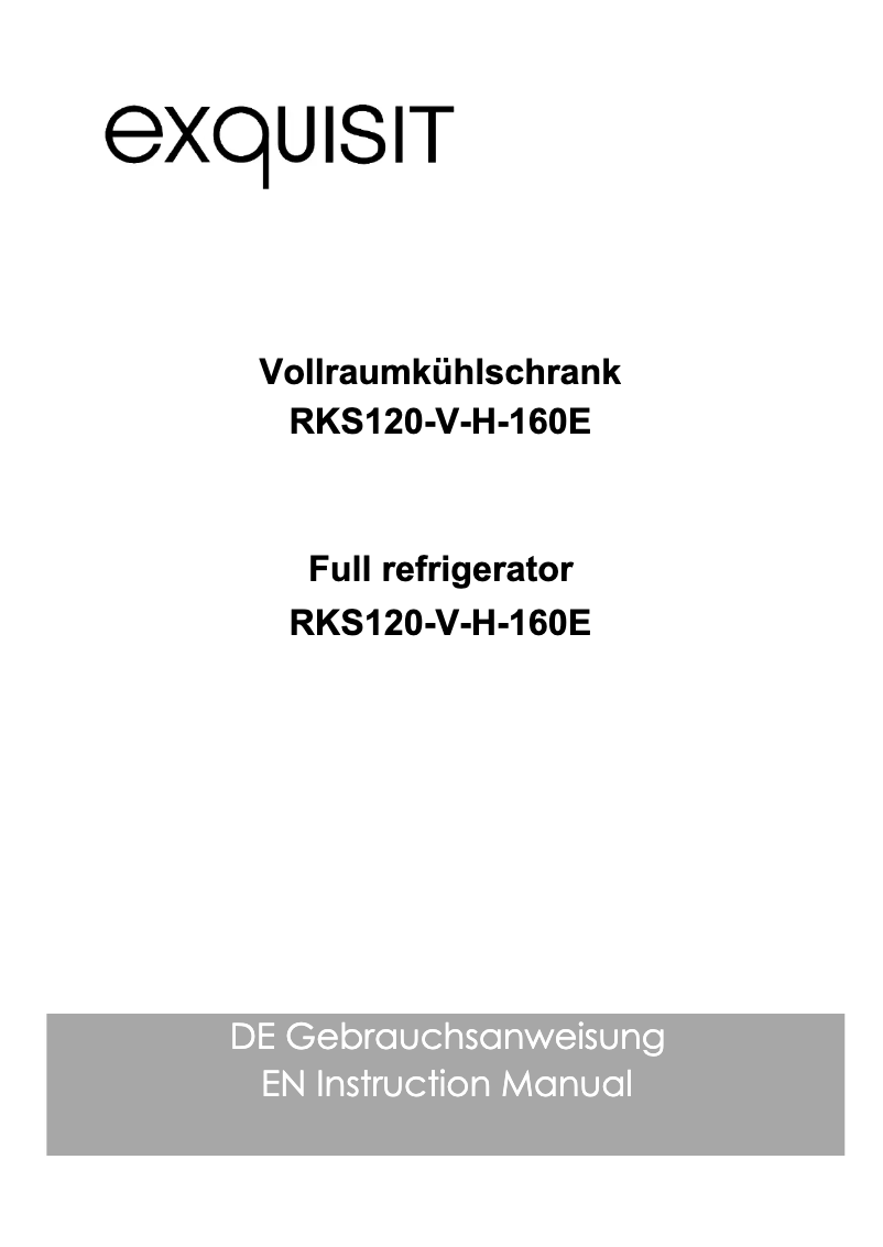 Page 1 de la notice Manuel utilisateur Exquisit RKS120-V-H-160E