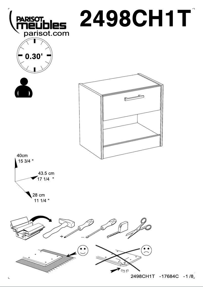 Page 1 de la notice Manuel utilisateur Parisot Charly 2498CH1T