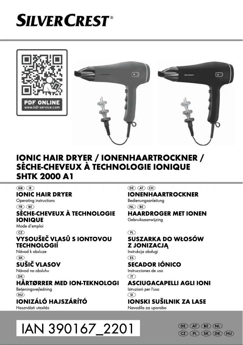 Page 1 de la notice Manuel utilisateur SilverCrest SHTK 2000 A1