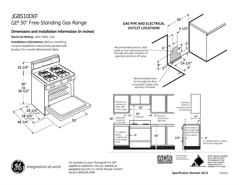 Image de la première page du manuel de l'appareil JGBS10DEFCC