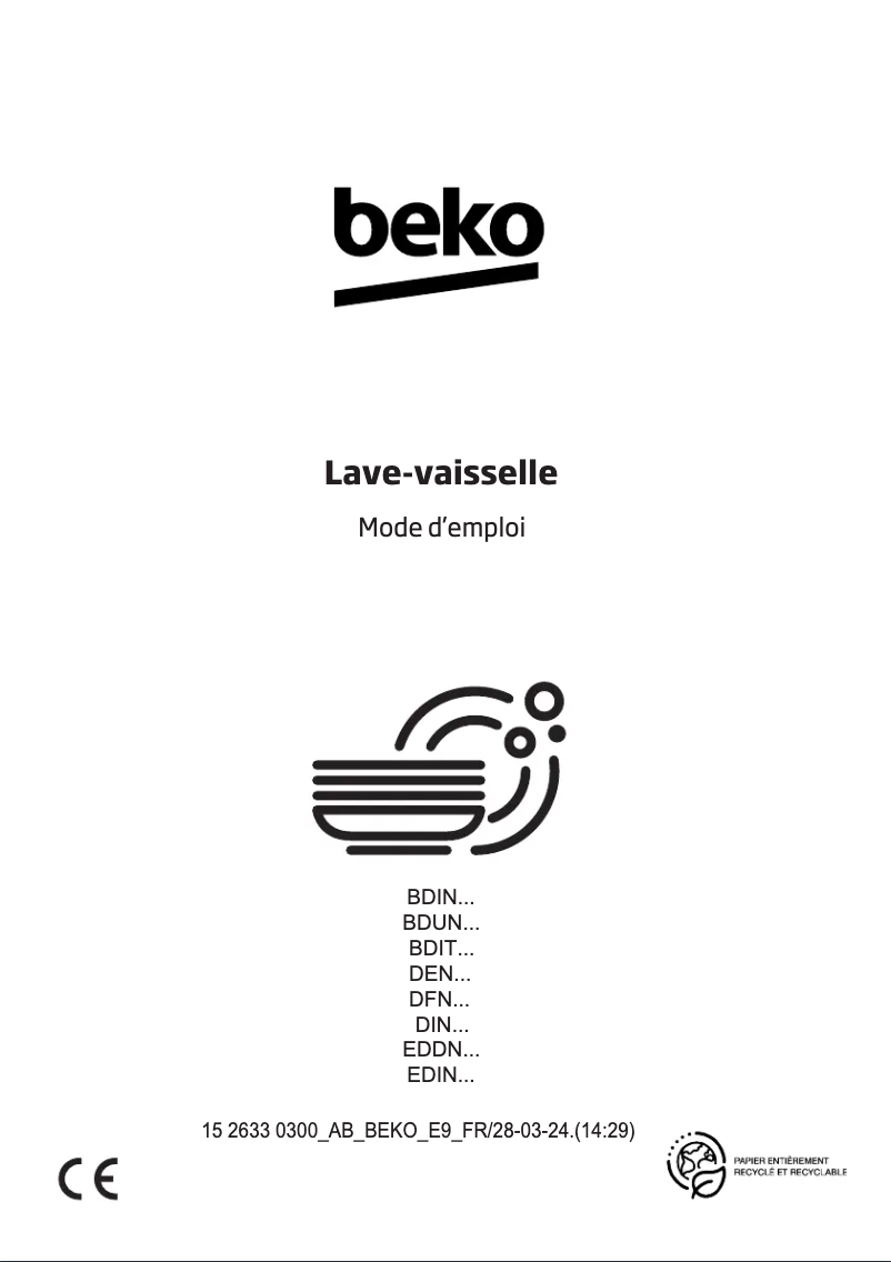 Page n°1 - Manuel utilisateur Beko BDIN18441