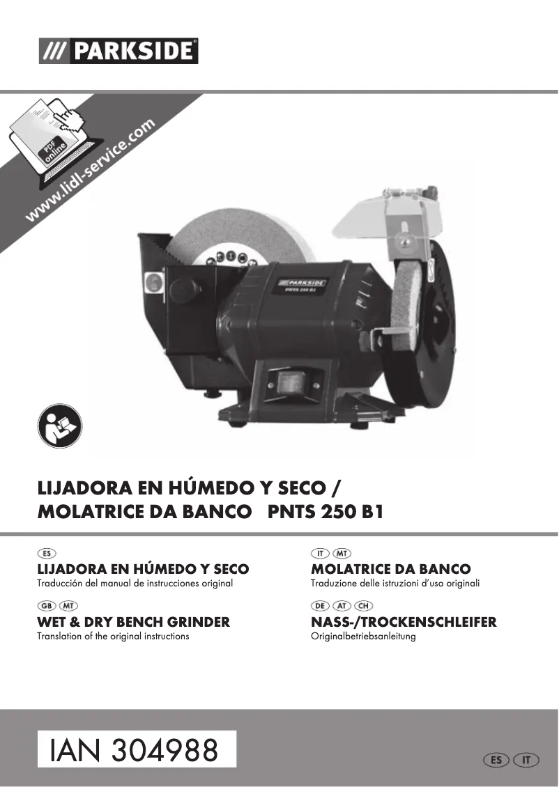 Page 1 de la notice Manuel utilisateur Parkside PNTS 250 B1