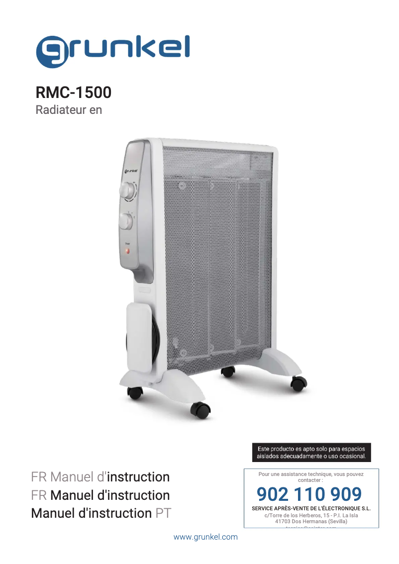 Image de la première page du manuel de l'appareil RMC-1500