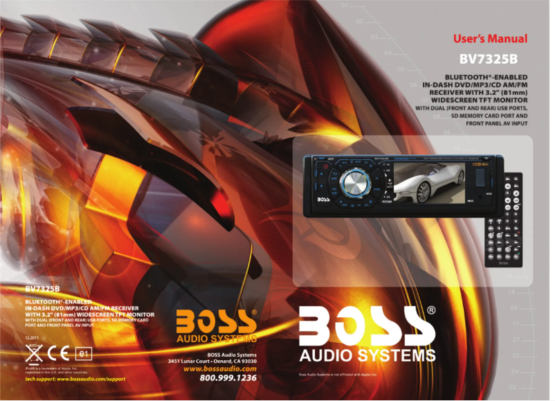 Page 1 de la notice Manuel utilisateur Boss BV7325B