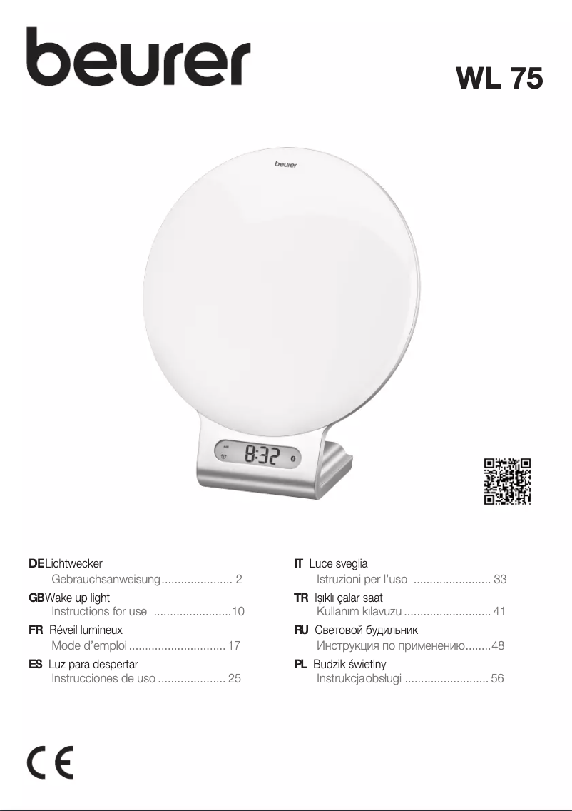 Page 1 de la notice Manuel utilisateur Beurer WL 75