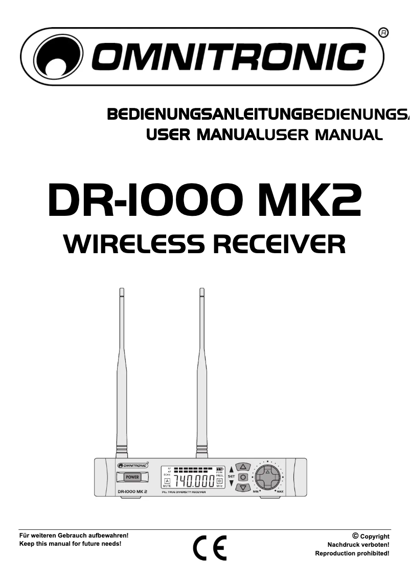 Image de la première page du manuel de l'appareil DR-1000 MK2