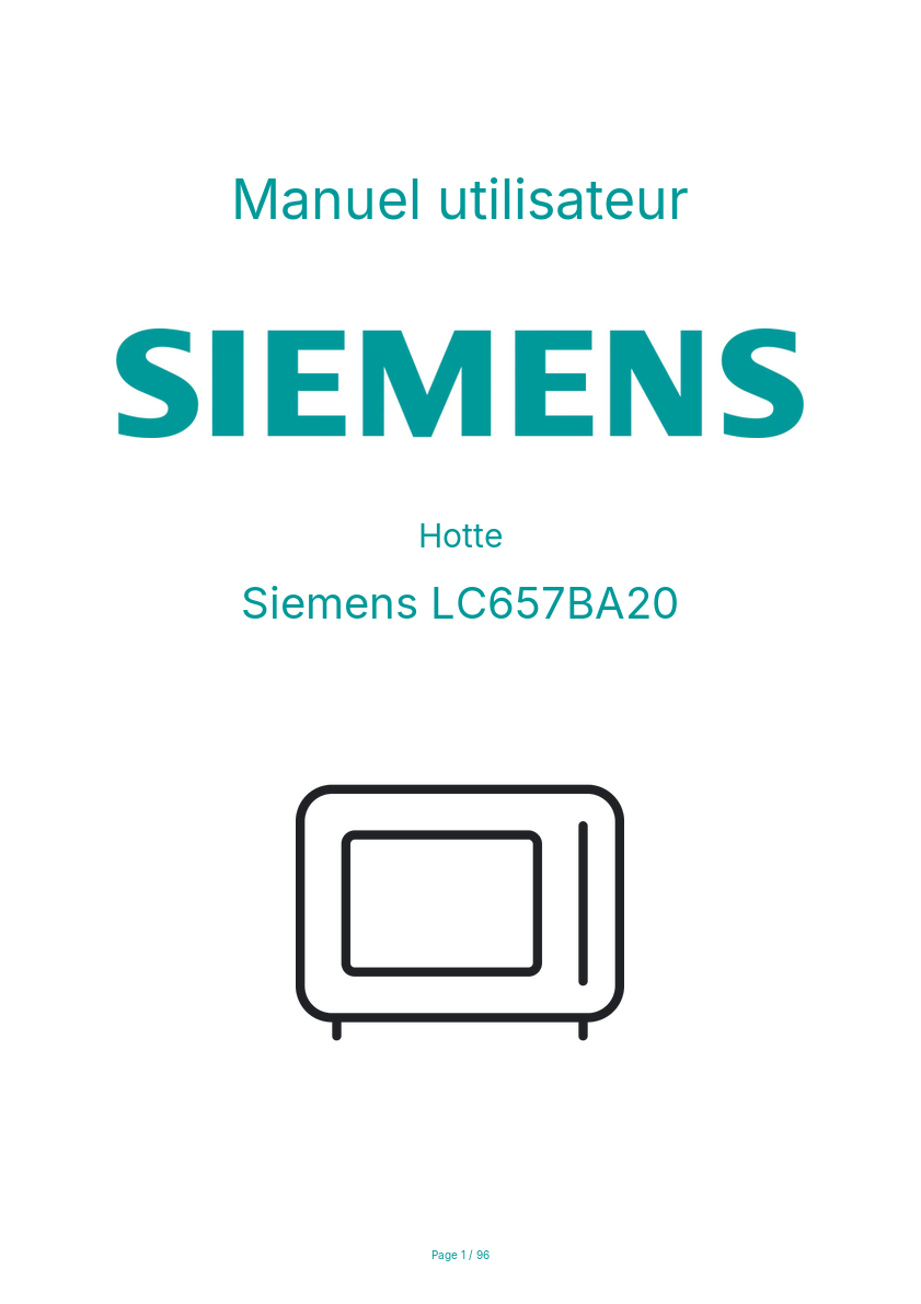 Page n°1 - Manuel utilisateur Siemens LC657BA20