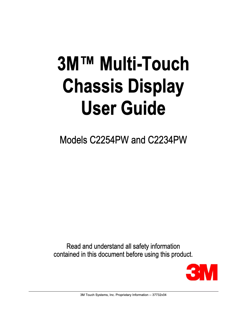 Page n°1 - Manuel utilisateur 3M C2254PW