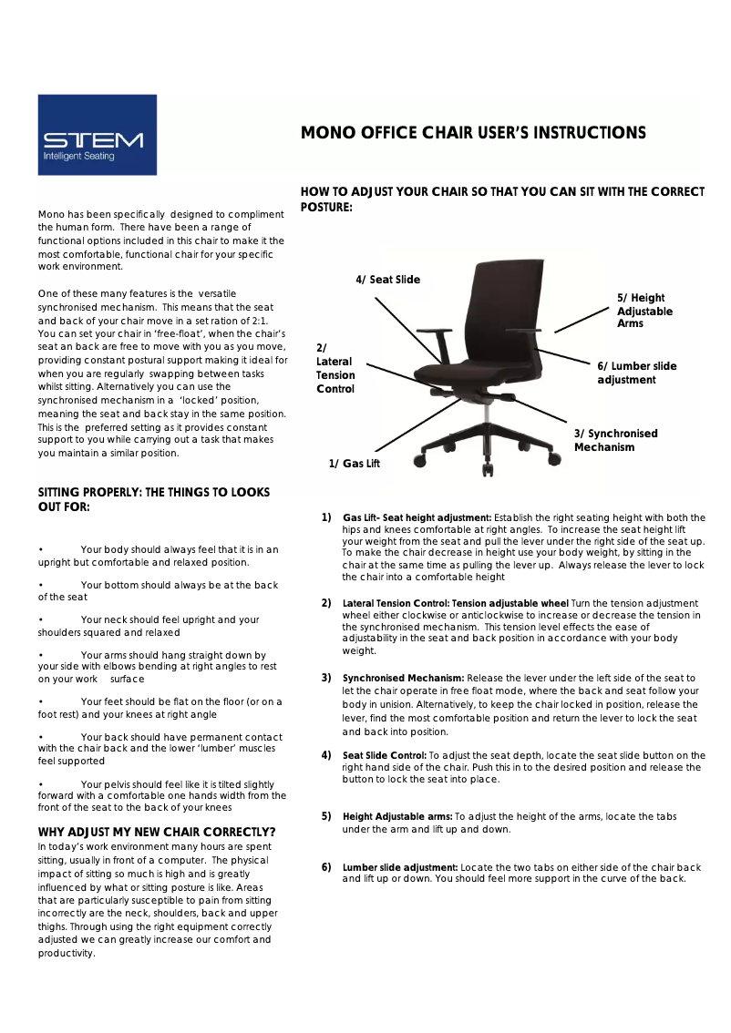 Page n°1 - Manuel utilisateur Stem Mono 3600