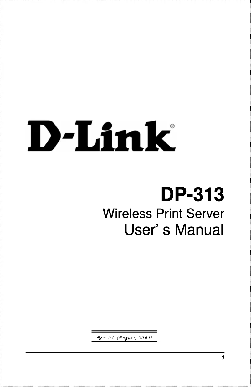 Page n°1 - Manuel utilisateur D-Link DP-313