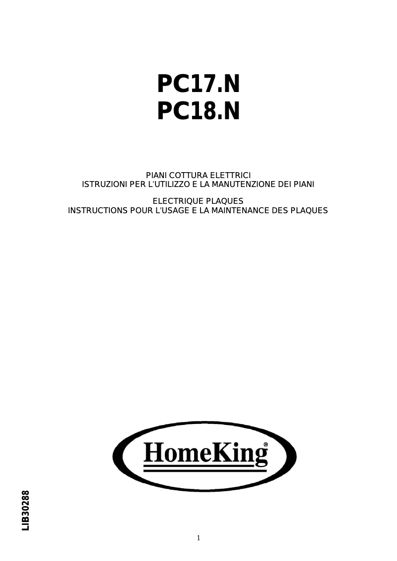 Page 1 de la notice Manuel utilisateur Baumatic PC17N