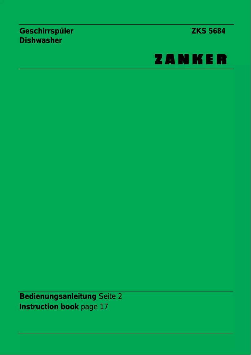 Page 1 de la notice Manuel utilisateur Zanker ZKS 5684