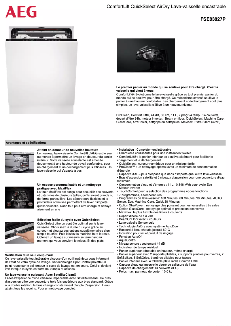 Image de la première page du manuel de l'appareil FSE83827P