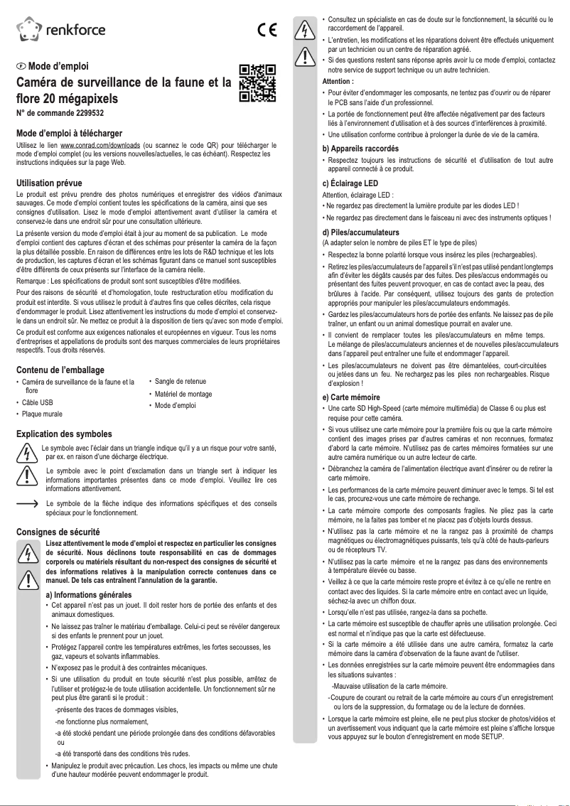 Image de la première page du manuel de l'appareil RF-HC-300