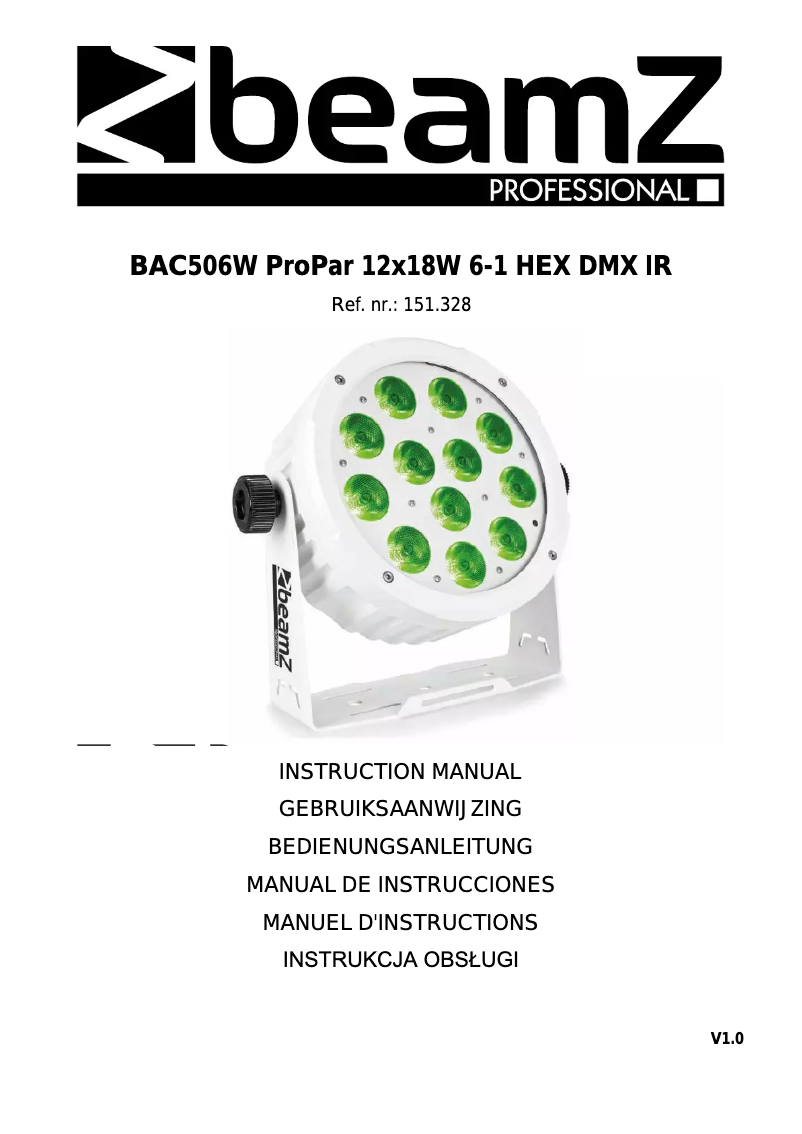 Image de la première page du manuel de l'appareil BAC506W