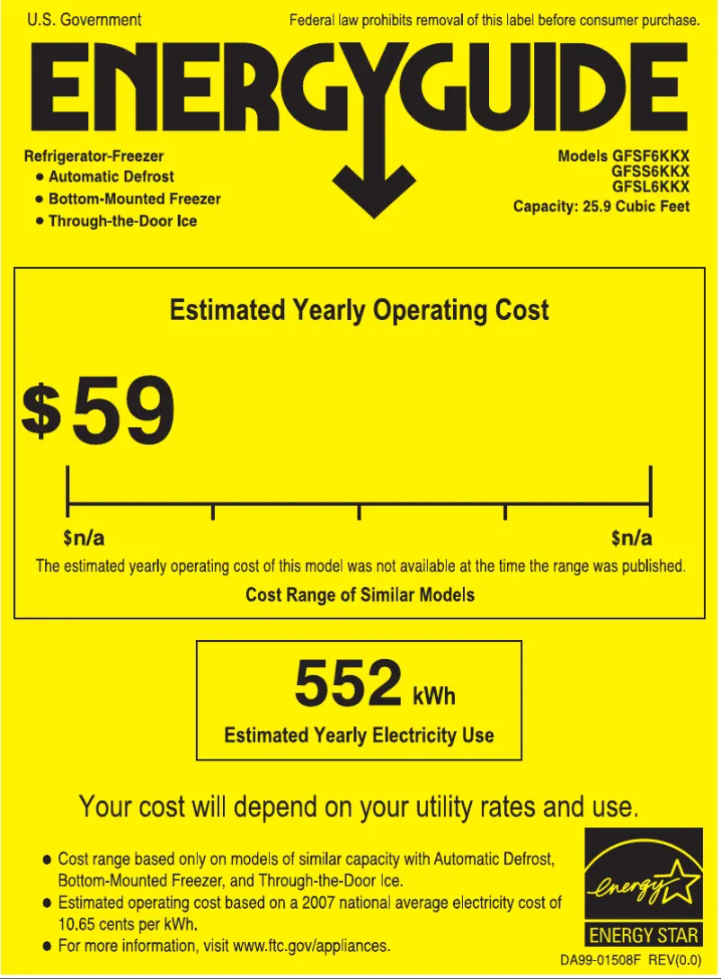 Image de la première page du manuel de l'appareil GFSF6KKXBB