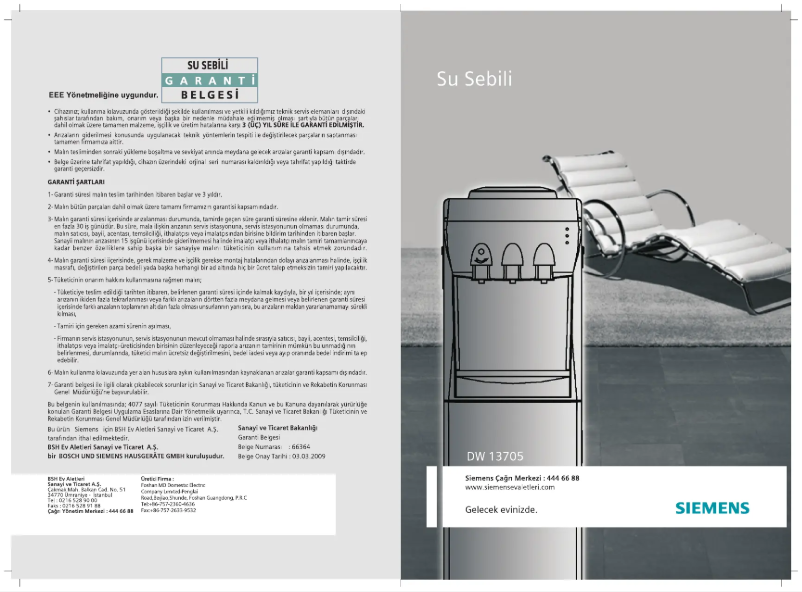 Image de la première page du manuel de l'appareil DW13705