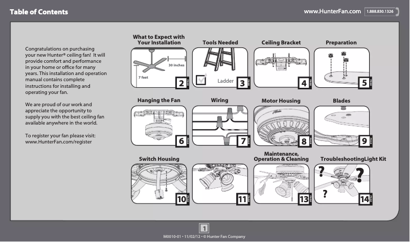 Page 1 de la notice Manuel utilisateur Hunter Hatherton 52086