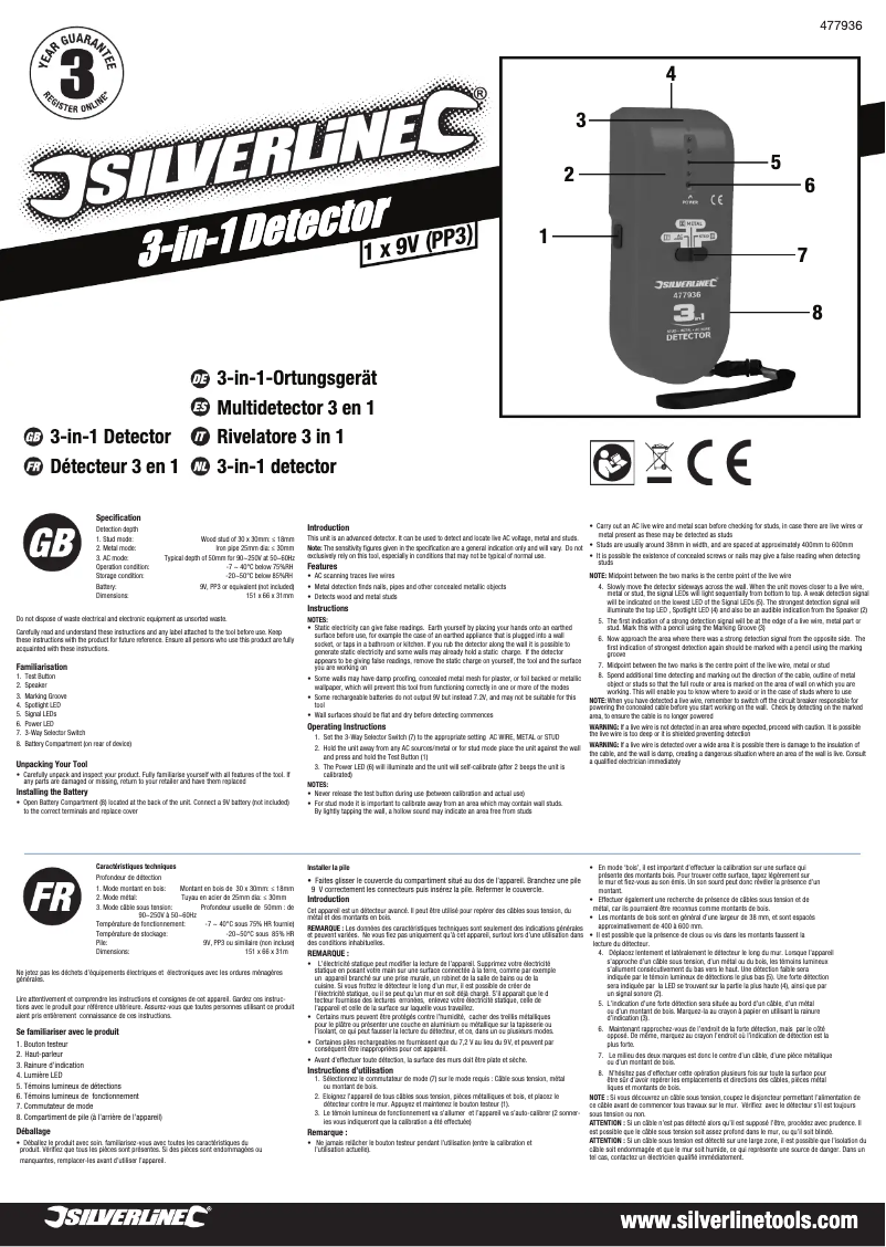 Image de la première page du manuel de l'appareil 477936