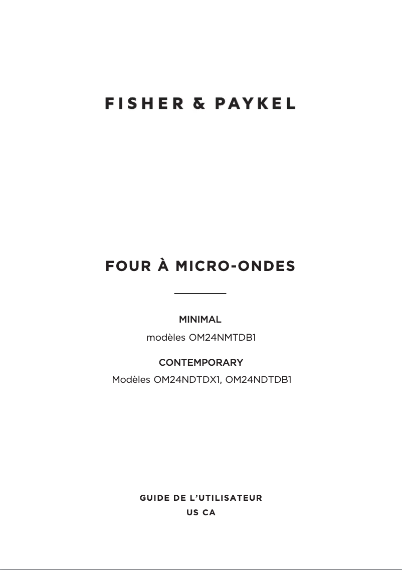 Página 1 del manual Manual de usuario Fisher & Paykel OM24NDTDB1