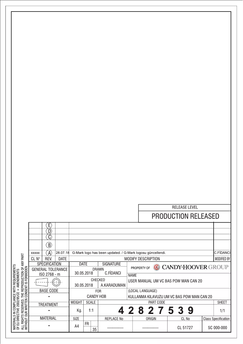 Image de la première page du manuel de l'appareil CH64CBA/2