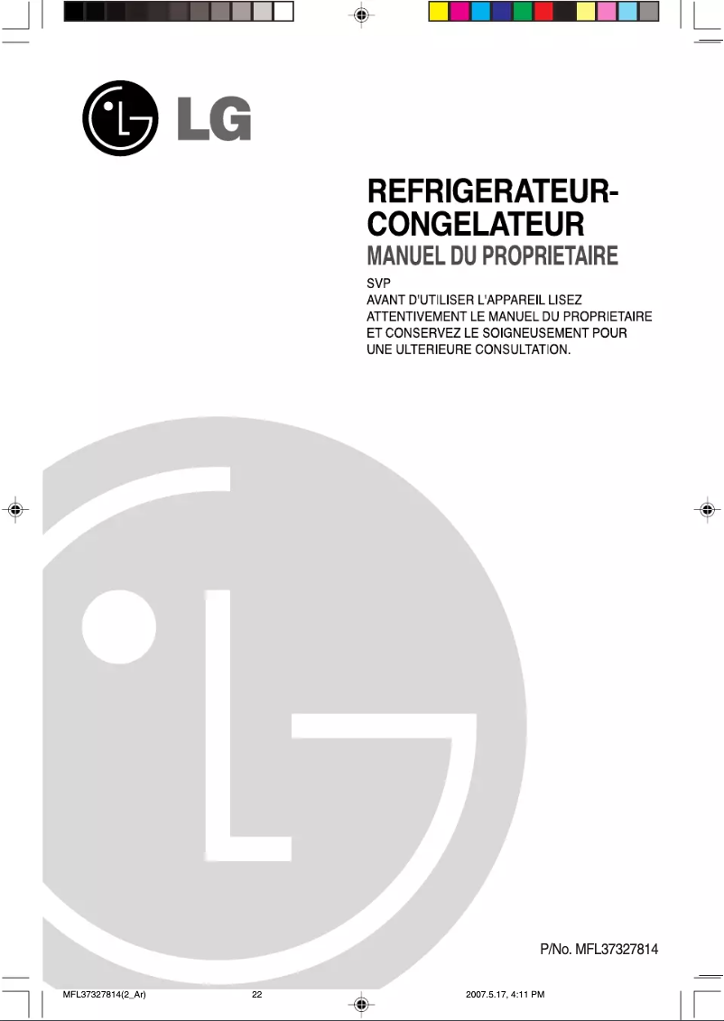 Page 1 de la notice Manuel utilisateur LG GR-M712YTA