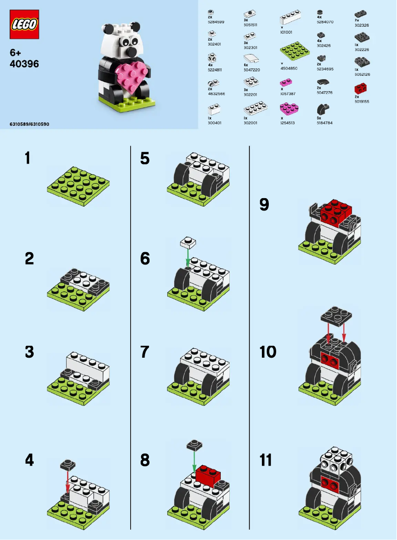 Page 1 de la notice Manuel utilisateur Lego Valentine 40396