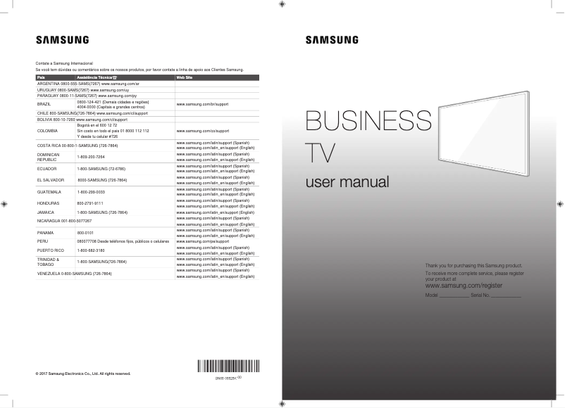 Page n°1 - Manuel utilisateur Samsung SE49J-B