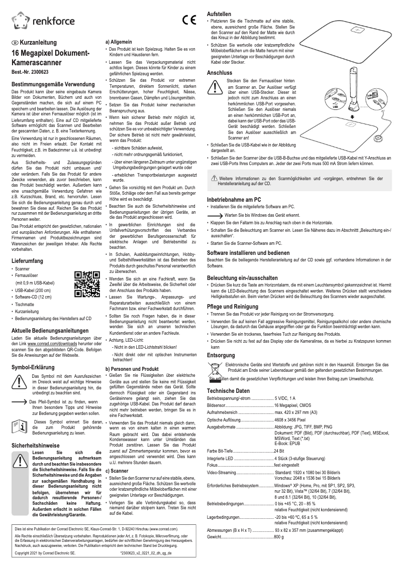 Page 1 de la notice Manuel utilisateur Renkforce RF-ET17 Plus