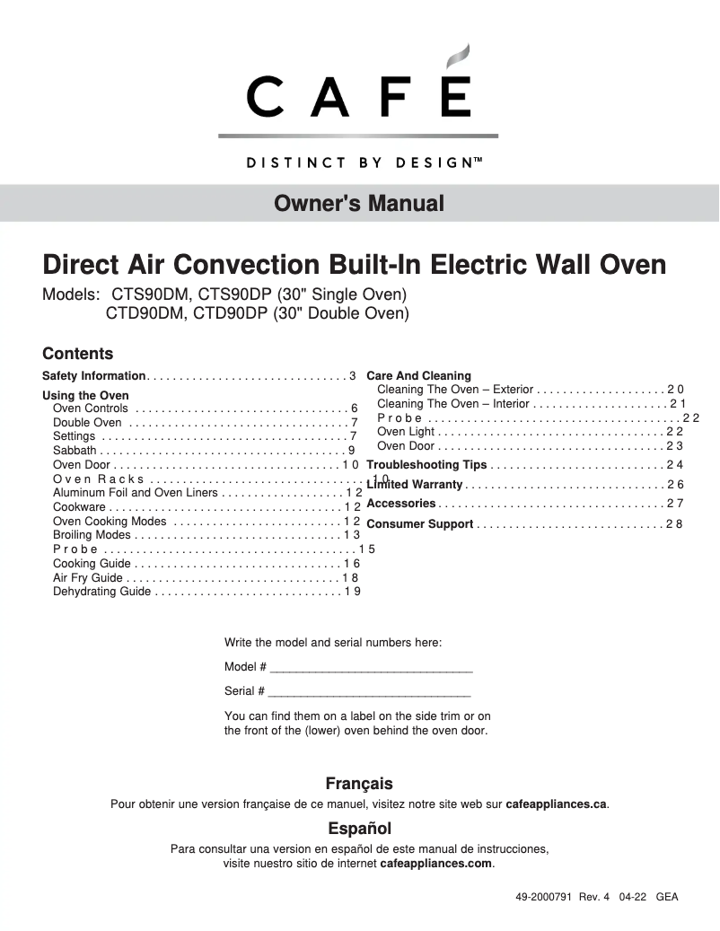 Image de la première page du manuel de l'appareil CTD90DP2NS1