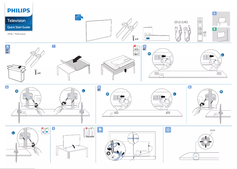 Page n°1 - Guide de démarrage rapide Philips 50PUS7506