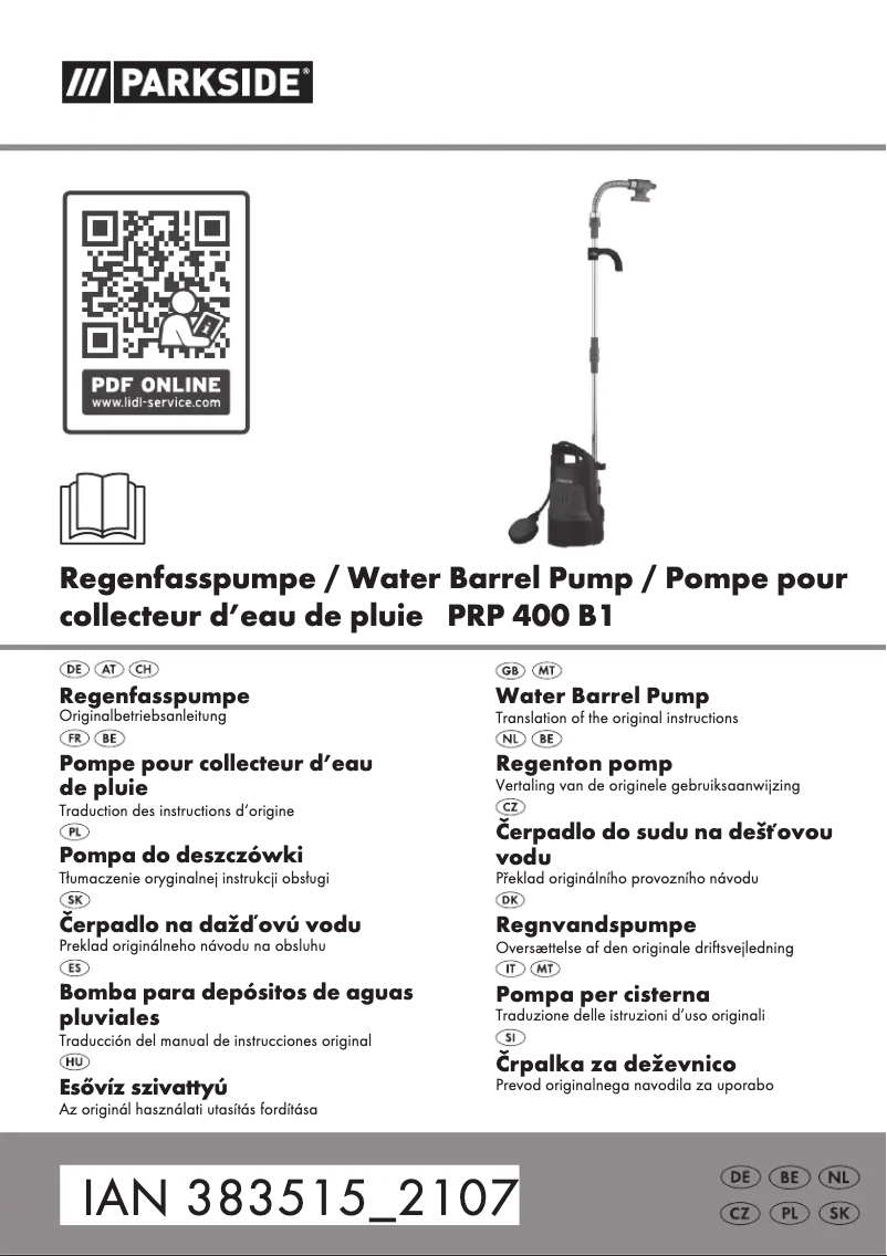 Page 1 de la notice Manuel utilisateur Parkside PRP 400 B1