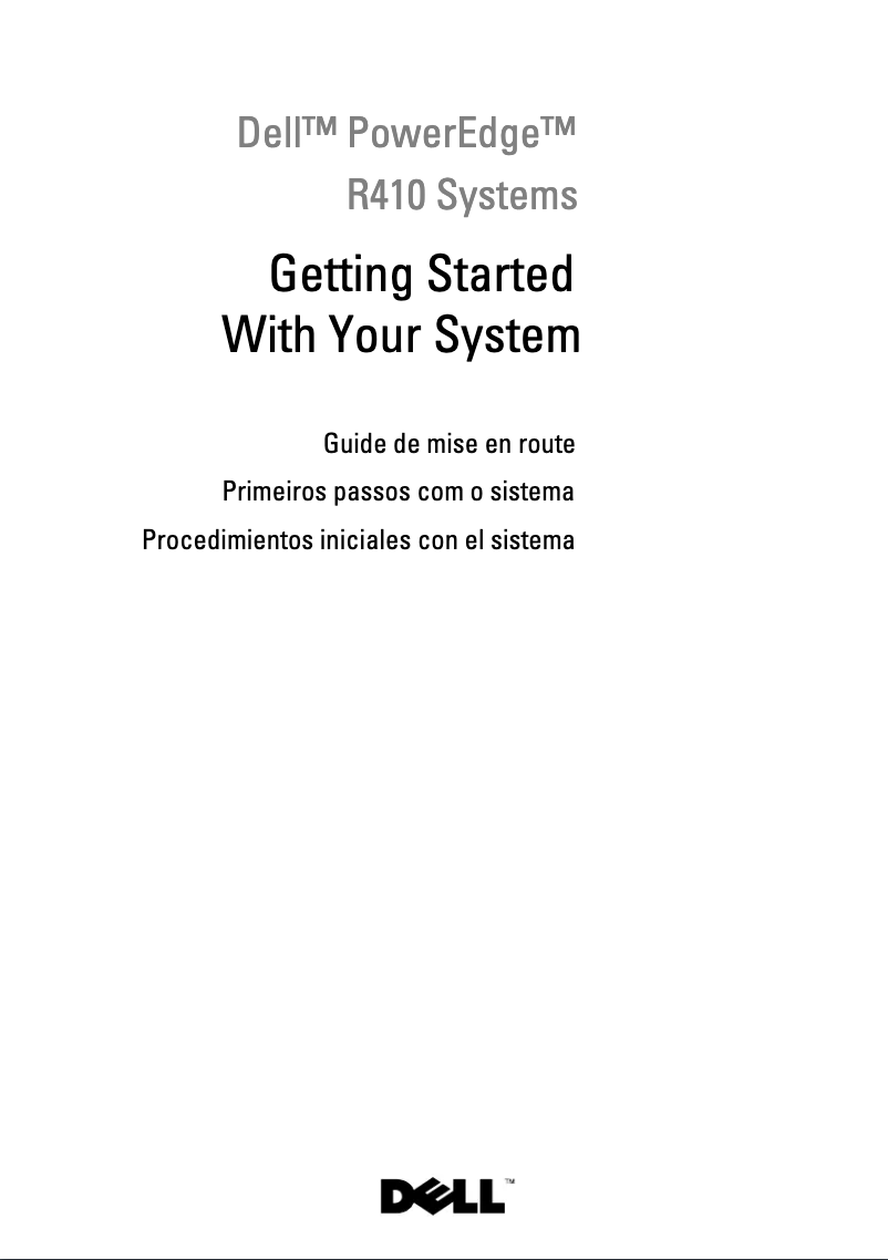 Page 1 de la notice Guide d'installation Dell PowerEdge R410