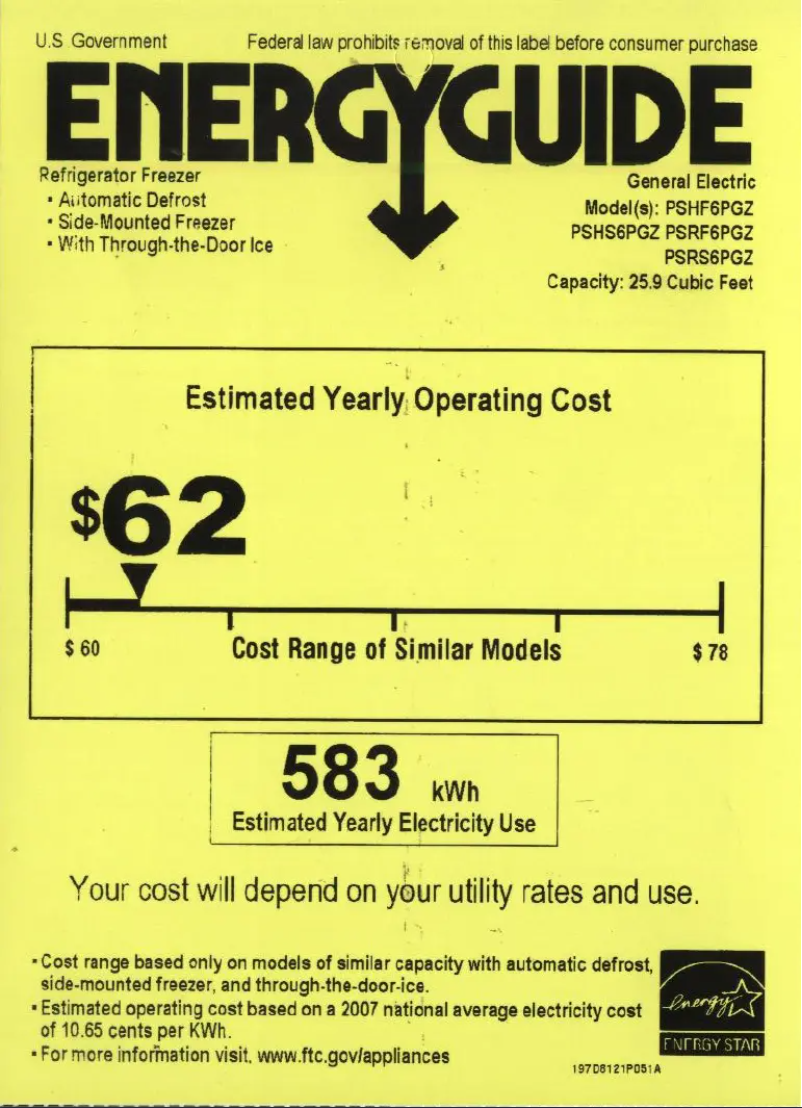 Image de la première page du manuel de l'appareil Profile PSHS6PGZSS