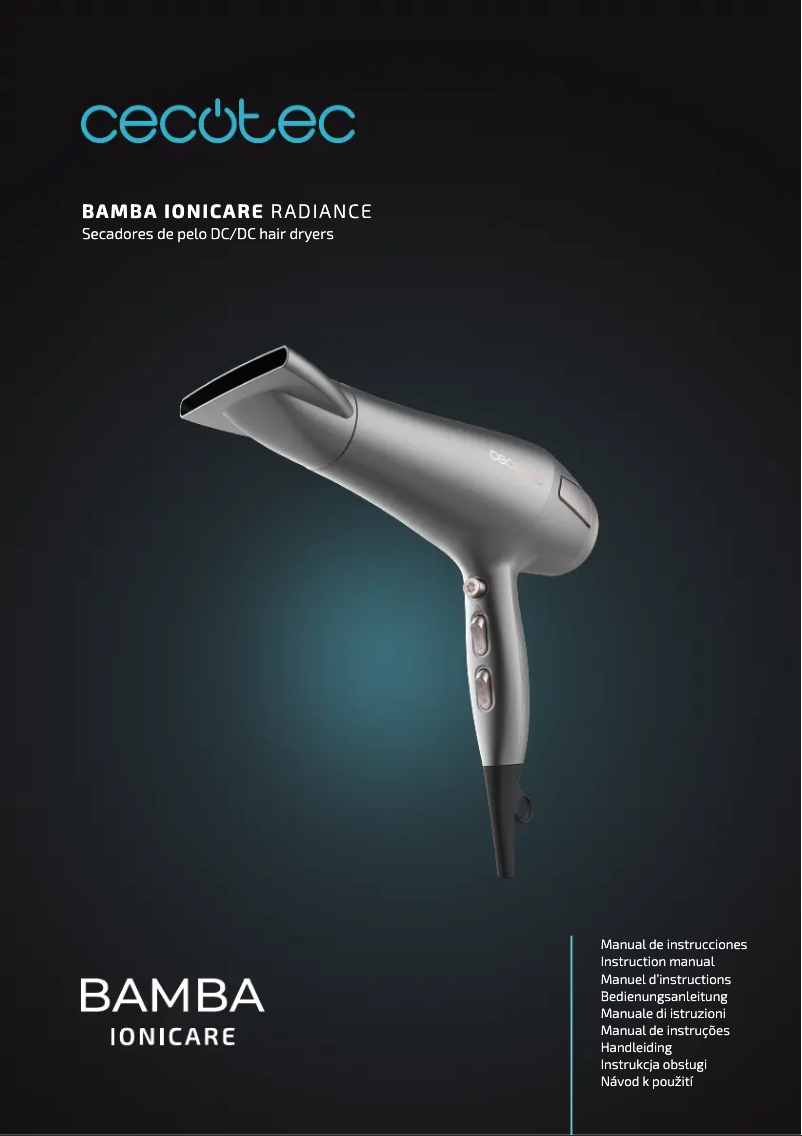 Page 1 de la notice Manuel utilisateur Cecotec Bamba IoniCare Radiance