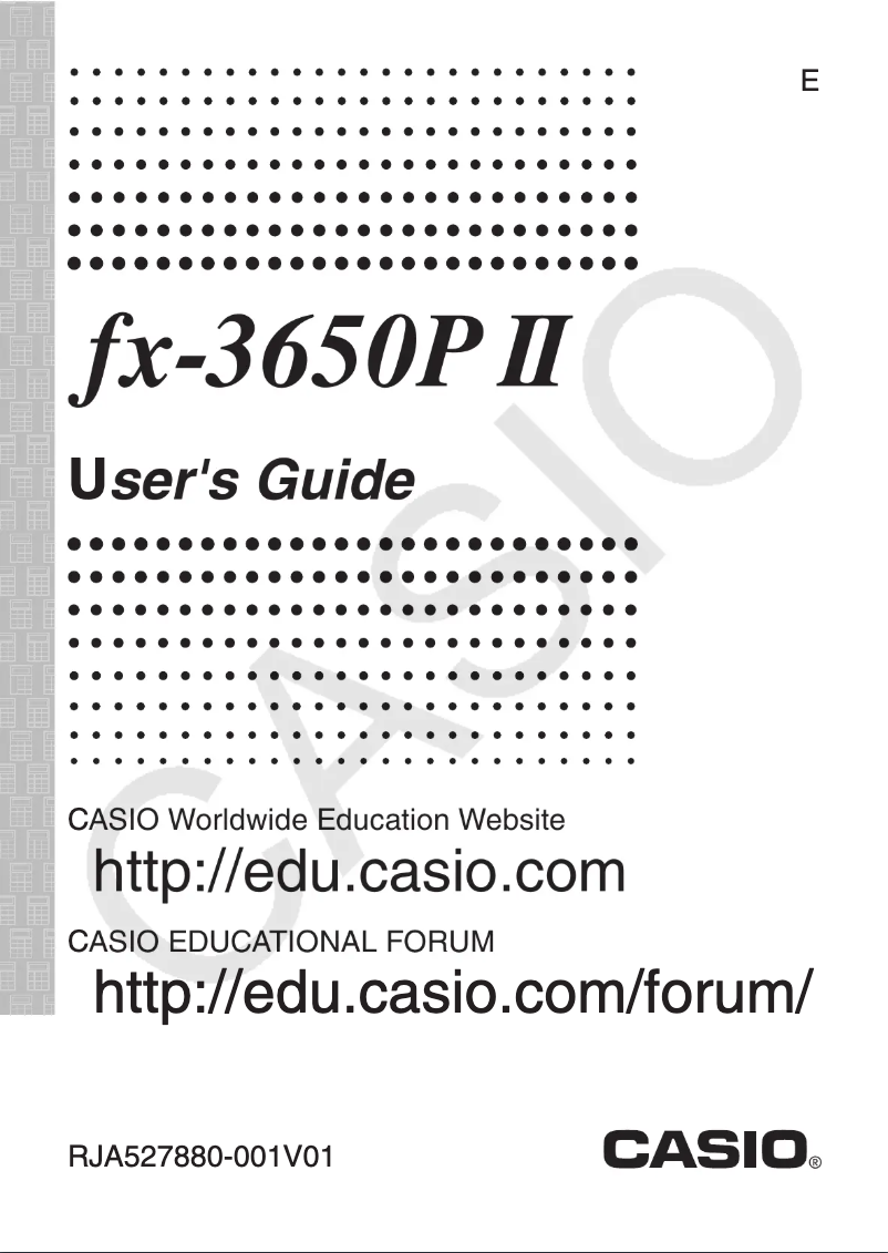 Page 1 de la notice Manuel utilisateur Casio fx-3650P II