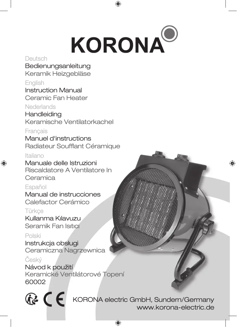 Page n°1 - Manuel utilisateur Korona 60002