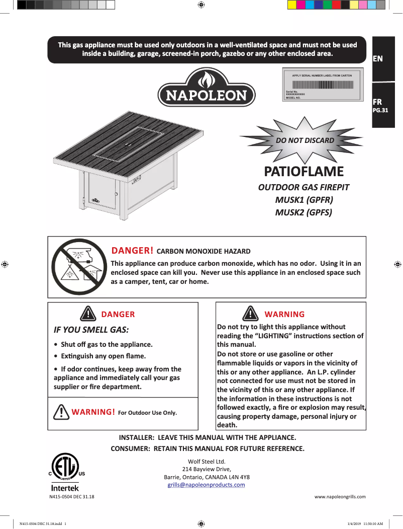 Image de la première page du manuel de l'appareil MUSK2-BZ