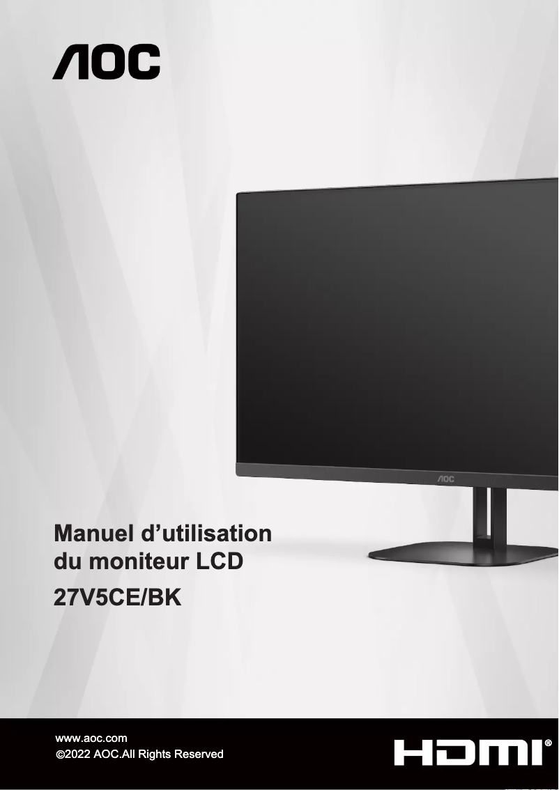 Page n°1 - Manuel utilisateur AOC 27V5CE