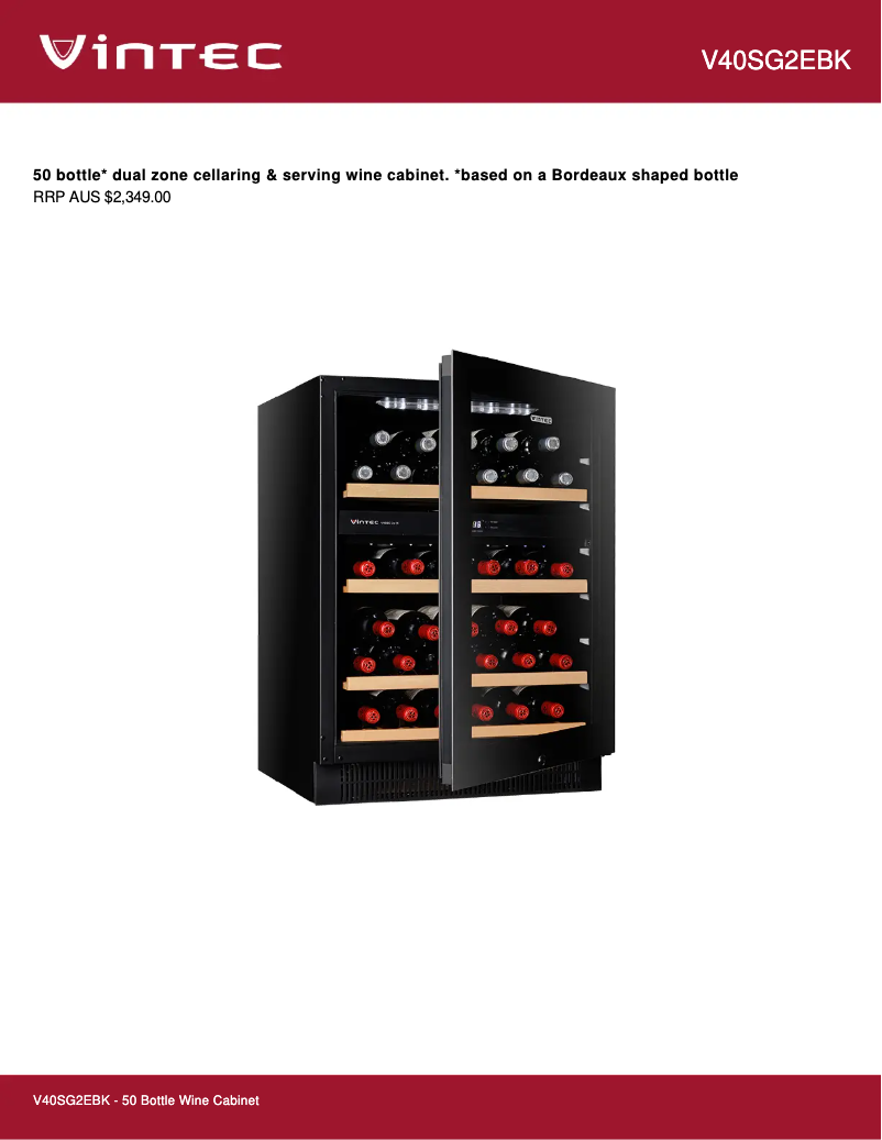 Image de la première page du manuel de l'appareil V40SG2EBK