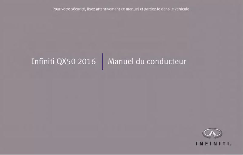 Image de la première page du manuel de l'appareil QX50 (2016)