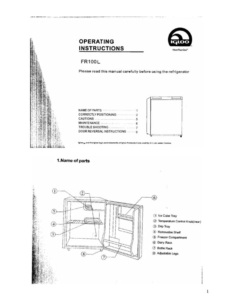 Page n°1 - Manuel utilisateur Curtis FR100