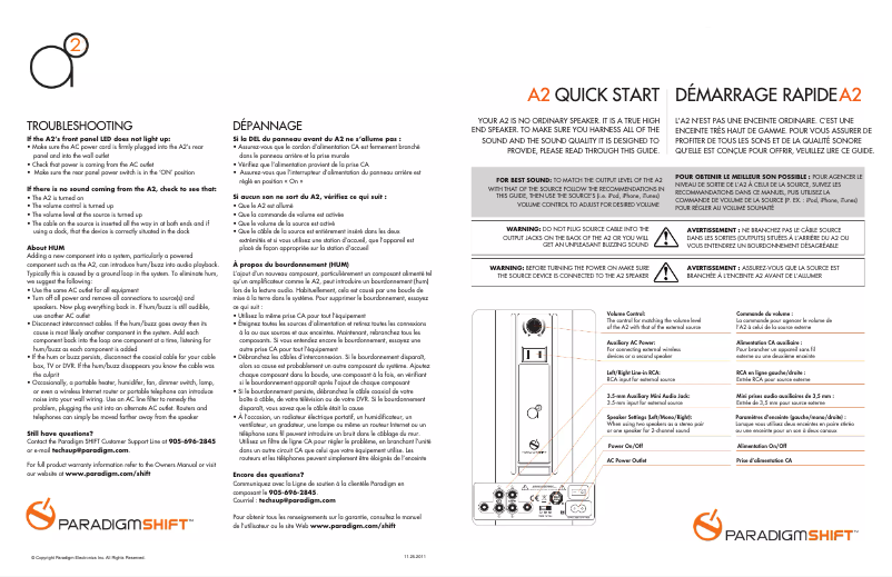 Image de la première page du manuel de l'appareil A2