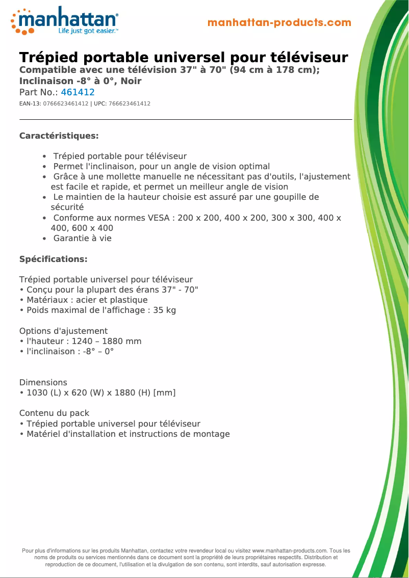 Image de la première page du manuel de l'appareil 461412